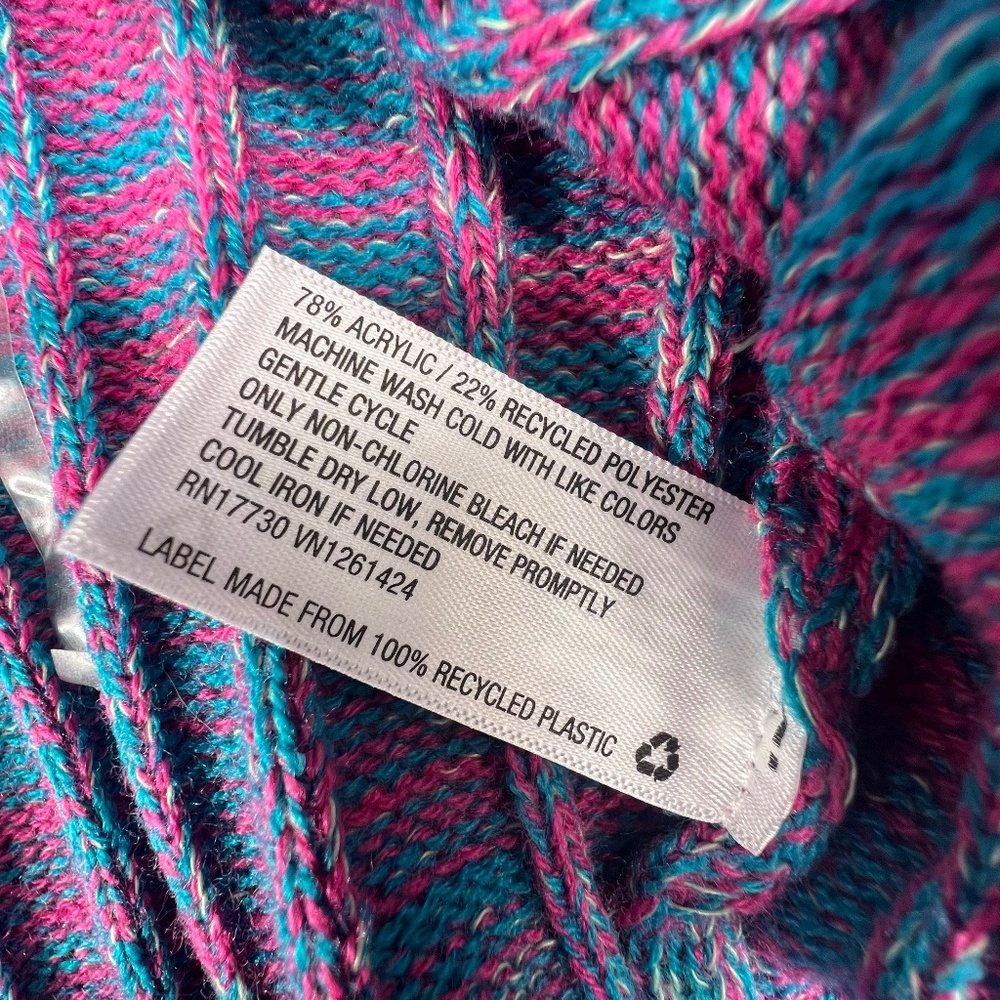 Wild Fable Vibrant Pink and Teal Cardigan - Picture 7 of 11